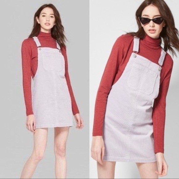 Lavender Corduroy Overall Dress Pinafore - Picture 1 of 6